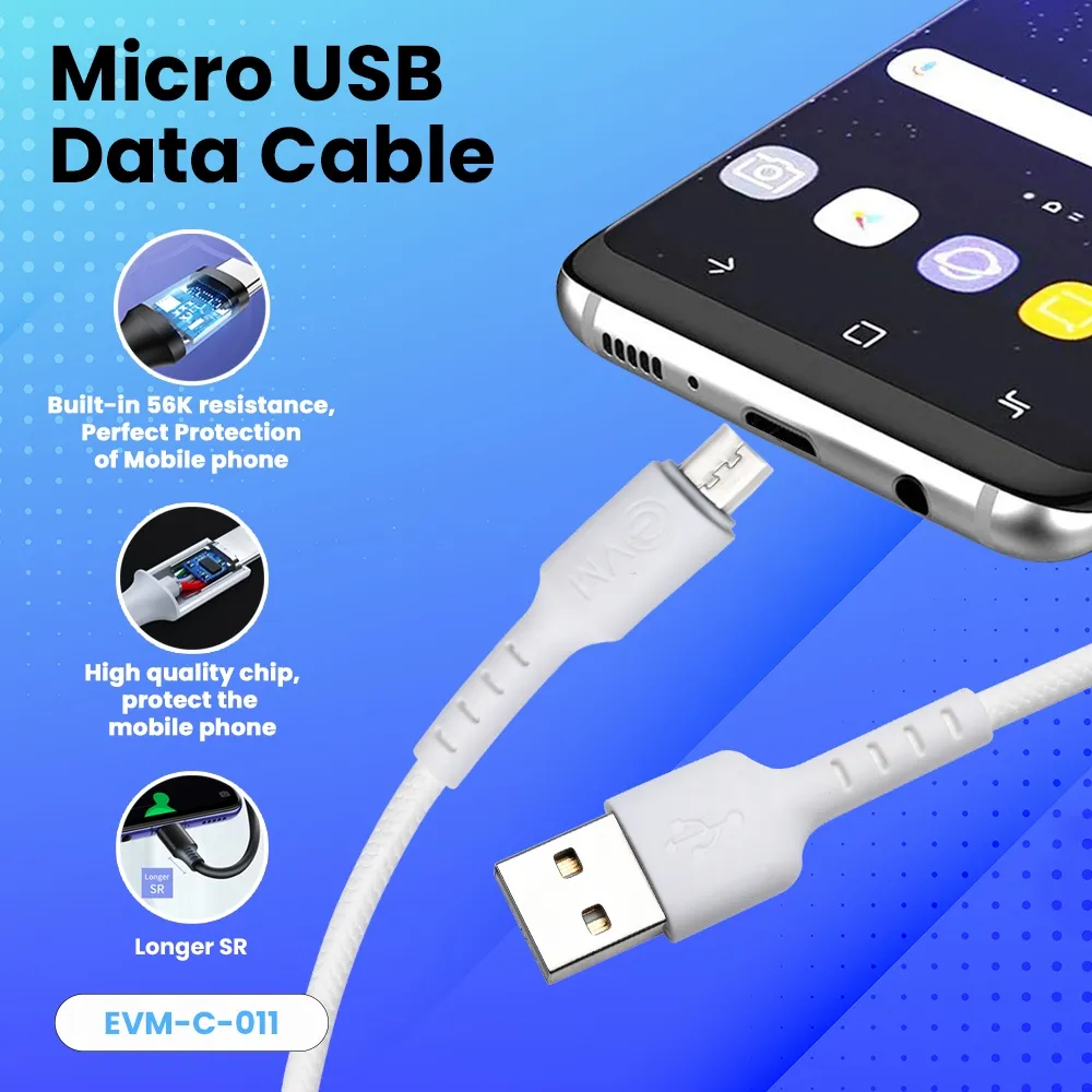 EVM Micro USB Charge & Sync Cable EVM-C-011-W view 3